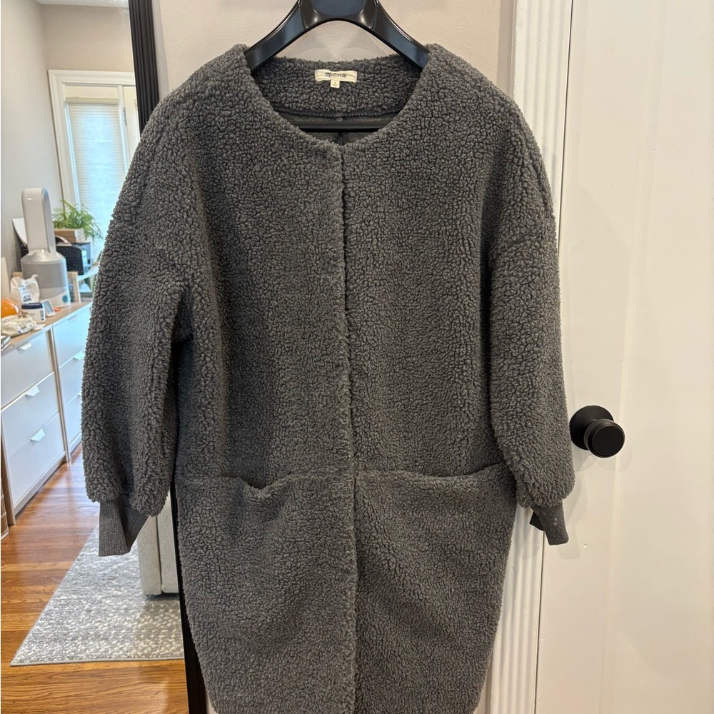 Madewell Gray Teddy Coat